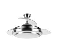 Ventilador con plafon led modelo IBE motor DC niquel FABRILAMP