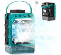 Ventilador con refrigeración por agua, compatible con batería Makita de 18 V y alimentado por USB, enfriador de aire móvil con refrigeración por agua, ventilador con humidificador para terraza, garaje