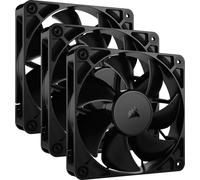 CORSAIR RS120 120 mm PWM Ventiladores - Conexión en Cadena - Bajo Nivel de Ruido - Rodamiento de Cúpula Magnética - Paquete Triple - Negro