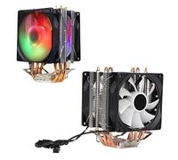 Ventilador CPU Compatible con Core2DUO, Core 2, Celeronp, Pentium4, Pentium D, LGa 775/1155/1156/1366/2011, Core I3/I5/I7, AM2AM2+, AM3, Sempron RGB Ventiladores Refrigeración Silenciosos(Doble)