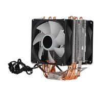 Ventilador CPU Compatible con LGA775/1155/1156/1366/2011 AMD AM2/AM2+/AM3, RGB 90Mm 3 Pines Ventiladores Enfriamiento CPU Computadora Disipación Calor Rápido Silencioso(Doble)
