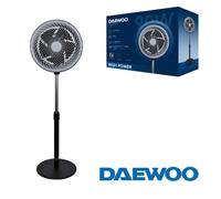 Ventilador daewoo high speed 90w 12' 30cm base redonda - negro