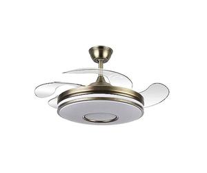 Ventilador Dani 59w 6980lm Cuero 4 Aspas Desplegables 106d 3000-4200-6500k