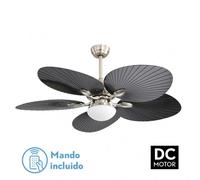 Ventilador dc chaw 24w 2950lm niquel/negro 5asp.6vel.132d c/remoto,