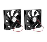 Ventilador DC de 12 V, 12 cm, 2Pcs 12025 Ventilador Hidráulico con Doble Rodamiento de Bolas, Sistema de Rodamiento de Bolas Dual, 2 Pines, Fan Axial de Refrigeración, Ventiladores de caja