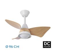 Ventilador dc jaguar 30w 3000lm blanco/haya 96d 3aspas 6vel 3000-4500-