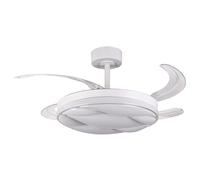 Ventilador dc karnak blanco, 4 aspas retráctiles, 72w led 3000-4000-6