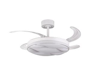 Ventilador dc karnak blanco, 4 aspas retráctiles, 72w led 3000-4000-6