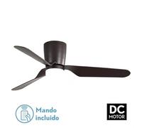Ventilador DC Kochi 18W, color marrón, con 3 aspas y 5 velocidades. Iluminación de 3000K, 4000K y 6000K, control remoto y temporizador. Ideal para cualquier espacio y comodidad. 132 D.