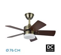 Fabrilamp Ventilador MARTA cuero motor DC y LED integrado 36 W