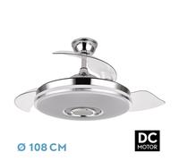 Ventilador dc noto 72w 6120lm cromo 3asp.desp.108d 3 colores+rgb bluet