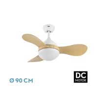 Abrila Solido Blanco/Haya - Ventilador De Techo Aspas Normales 24 W E