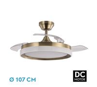 ventilador dc zenit dorado led con memoria y control remoto