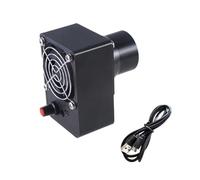 Ventilador de 12 V CC con entrada tipo C de 5,5 x 2,1 mm, ventilador de velocidad variable para fogatas, barbacoas y ventilador portátil de disipación de calor con boquilla