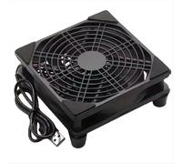 Ventilador de 120 mm para enrutador, refrigerador para PC, TV, inalámbrico, silencioso, CC 5 V, USB, 12 cm, con red protectora y tornillos.