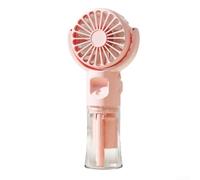 Ventilador de agua de pulverización de mano, mini ventilador, con función de recarga de agua en aerosol, para verano al aire libre, viajes, oficina en casa (rosa)