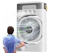 Ventilador de Aire Acondicionado, AC Personal - Mesa Circulador de Aire 3 Velocidades Ajustables - Luz Nocturna de 7 Colores, Humidificador de Escritorio para Accesorios de Cubo