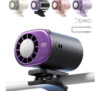 Ventilador de aire acondicionado con clip para coche con pantalla LED, mini sistema de refrigeración portátil para vehículo, dispositivo alimentado por batería recargable por USB, rotación de 360°