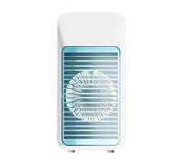 Ventilador de aire acondicionado, enfriador de aire personal con funcionamiento silencioso y luces nocturnas coloridas, ventilador de escritorio y mesa con 3 velocidades para dormitorio y campamento