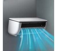 Ventilador de Aire Acondicionado montado en la Pared, Unidad de refrigeración Recargable sin conductos con Control Remoto, instalación sin Taladro, Carga USB, Enfriador de Aire para Dormitorio,