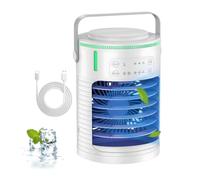 Ventilador De Aire Acondicionado Portátil Con Luz Led, Pequeño Acondicionador Con 3 Velocidades Y Temporizador De 8h Para Dormitorio, Pequeña Unidad De Ventilador De Aire Acondicionado Usb