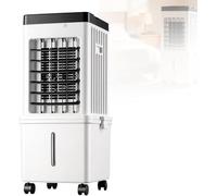Ventilador de aire acondicionado portátil, ventilador enfriador de aire evaporativo de 10 L con 3 velocidades, ventilador de bajo consumo que ahorra espacio con ruedas para el hogar, la oficina y el
