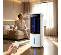 Ventilador de Aire Acondicionado sin Ventana con Tanque de 12 L, Enfriador de Aire evaporativo portátil de 3 velocidades con Control Remoto, Temporizador de 12 Horas, Bol