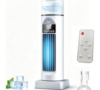 Ventilador de aire acondicionado, Tower AC Air Climating, Aire acondicionados portátiles en el enfriador de la habitación, Oscilar silencioso de 6 velocidades más enfriar con tanque remoto ，Blanco