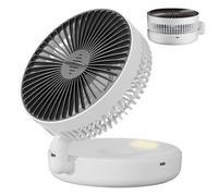 Ventilador de aire circular genérico - Desk Fan with Aromatherapy Box, 5 Speed Recargable Wind Blower with Night Light, Portable Cooling Fans for Camping Kitchen Outdoor Patio Living Room