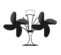 Ventilador de aleación de aluminio, 32 cm, 5 aspas para estufa de leña, silencioso térmico, doble motor, circulador de calor, ventiladores quemador, estufas de leña