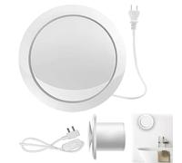 Ventilador de baño VEGOATY 150 mm ABS: extractor de aire silencioso con válvula antirretorno y cable de alimentación de 1,8 m con interruptor, conforme a las normas europeas, potente ventilador en lín