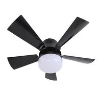 Ventilador de Bombilla, Enchufe Luz de Ventilador de Techo 1H 2H 4H Temporizador E26 Pequeño 3 Velocidades de Viento con Control Remoto para Cocina para Garaje (BLACK)