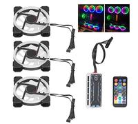 Ventilador de Caja ARGB de 120 Mm, 3 Piezas, Ventilador Enfriador de Caja de PC con Rodamiento Hidráulico de 6 Pines, Ventilador de PC de Color Ajustable de 1200 RPM con Control