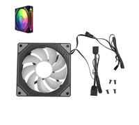 Ventilador de Caja ARGB de 120mm, Ventilador de Caja de PC con Cojinete Hidráulico de 4 Pines, Ventilador de PC de Velocidad de 800 a 2000RPM ± 10% para Refrigerador de CPU (Hoja