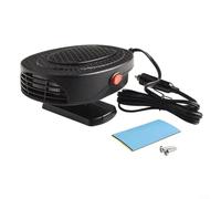 Ventilador de calentador de coche portátil de 12 V 150 W para parabrisas de calentamiento rápido, ventilador de aire frío con rotación de 360° para automóvil, camión, furgoneta, SUV, color negro