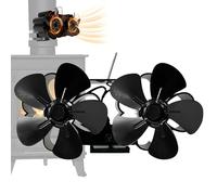 Ventilador de calor para la estufa -Auto -up -up ventilador térmico para madera y pellets | Circulador de aire económico con seguridad integrada para estufas y hogares