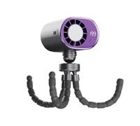 Ventilador de camión - 5,8 x 5,1 x 17,4 cm, diseño de pulpo, ventilador de pantalla LED, rotación de 360 grados, ventilador de clip pequeño, para niños, adultos, estudiantes, viajes, camping, cocina