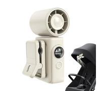 Ventilador de camión, rotación de 360 grados, aire acondicionado pequeño, pantalla LED recargable, ventilador pequeño de mano con clip, para niños, adultos, viajes, coche, conducción, camping, playa