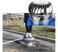 Ventilador de campana de escape de acero inoxidable 304, ventilador de turbina de viento de techo de 4 a 24 pulgadas para una ventilación eficiente de chimenea y chimenea al aire libre (500 mm)