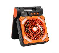 Ventilador de camping ecológico con energía solar y luz LED para aventuras nocturnas (naranja)