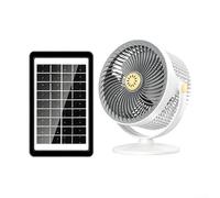 Ventilador de camping portátil solar recargable para batería de 5 velocidades, linterna LED, gancho para colgar al aire libre, kit de supervivencia para senderismo (blanco)