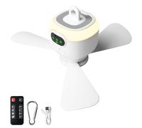 Ventilador de camping USB con mando a distancia, recargable 8000 mAh, ventilador portátil de techo, alas desmontables, para tienda y coche, pesca