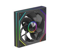 Ventilador de Chasis de Computadora de 120 mm, 5 V, 3 Pines ARGB, 4 Pines PWM, 12 V, Gran Volumen de Aire, 49,32 CFM, 1600 RPM, Color Negro.