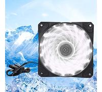 Ventilador de Chasis Silencioso, Enfriador de Computadora para Estuches de Computadora, CPU de Computadora Accesorio de PC 3 Hilos, 15 Luces Silenciador LED Streamer Colorido 120mm (15 luces blancas)