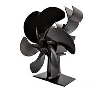 Ventilador de chimenea con 6 cuchillas para estufas de leña y calentadores de queroseno alimentado por calor para aumentar el flujo de aire y la distribución del calor
