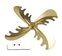 Ventilador de chimenea de aleación de aluminio alimentado por calor con cuatro aspas compatible con varios tipos de chimenea para una mejor propagación del calor (bronce)