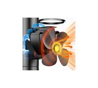 Ventilador de chimenea magnético, sin electricidad, con placa de desviación modificada, silencioso, para chimenea, estufa, madera, tubo de horno, con 1 anillo de repuesto