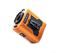 Ventilador de cintura alimentado por batería de 6000 mAh con clip para cinturón y flujo de aire turbo de 5 velocidades para una refrigeración personal constante (naranja)