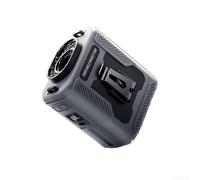 Ventilador de cintura alimentado por batería de 6000 mAh con clip para cinturón y flujo de aire turbo de 5 velocidades para una refrigeración personal constante (gris)