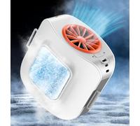 Ventilador de Cintura Portatil Con Hielo Placa de Refrigeración, Ventilador de Cuello Camiseta 13500RPM 10000mAh Recargable,Mini Aire Acondicionado 3 Velocidades para Viajes Playa Trabajo Exterior
